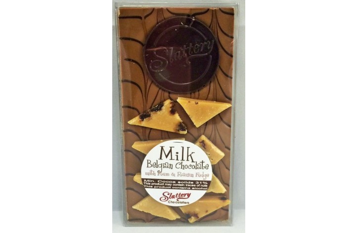 Small Milk Chocolate Bar with Rum & Raisin Fudge